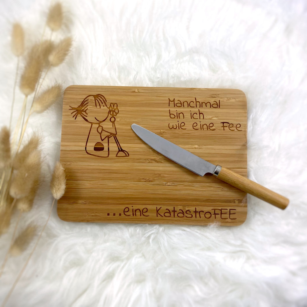 Jausenbrettl mit Messer/Fee - personalisierbar